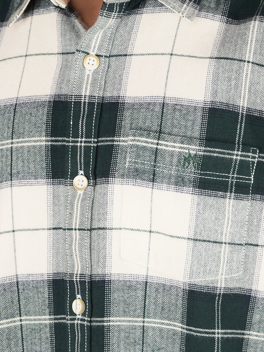 Green Checked 100% Cotton Shirt