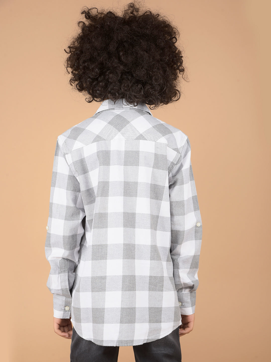 Grey Checked 100% Cotton Shirt