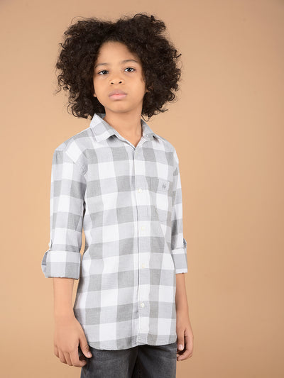 Grey Checked 100% Cotton Shirt