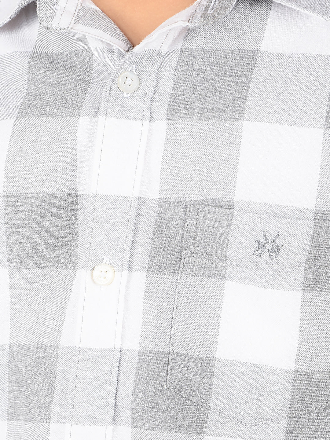 Grey Checked 100% Cotton Shirt