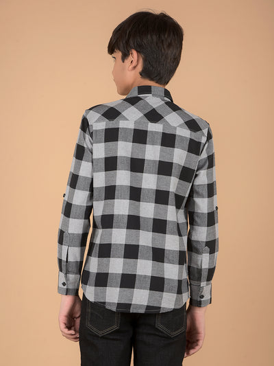 Black Checked 100% Cotton Shirt