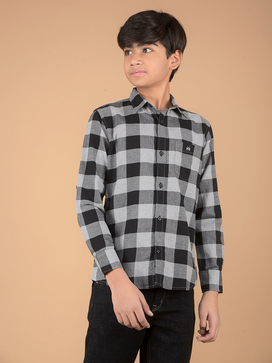 Black Checked 100% Cotton Shirt