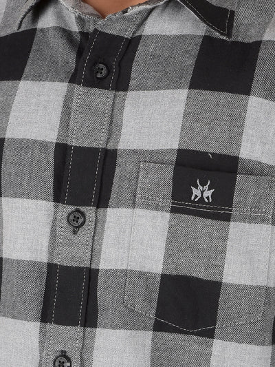 Black Checked 100% Cotton Shirt