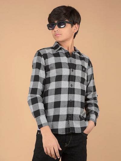 Black Checked 100% Cotton Shirt