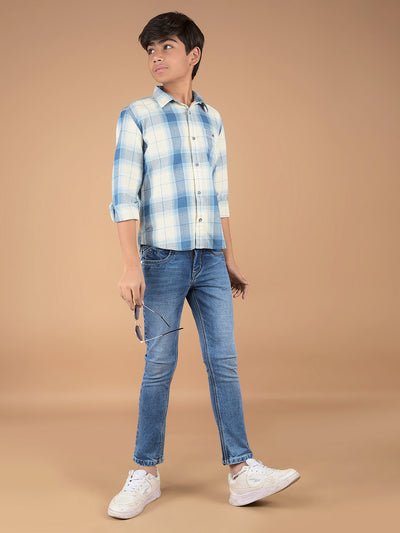 Blue Checked 100% Cotton Shirt