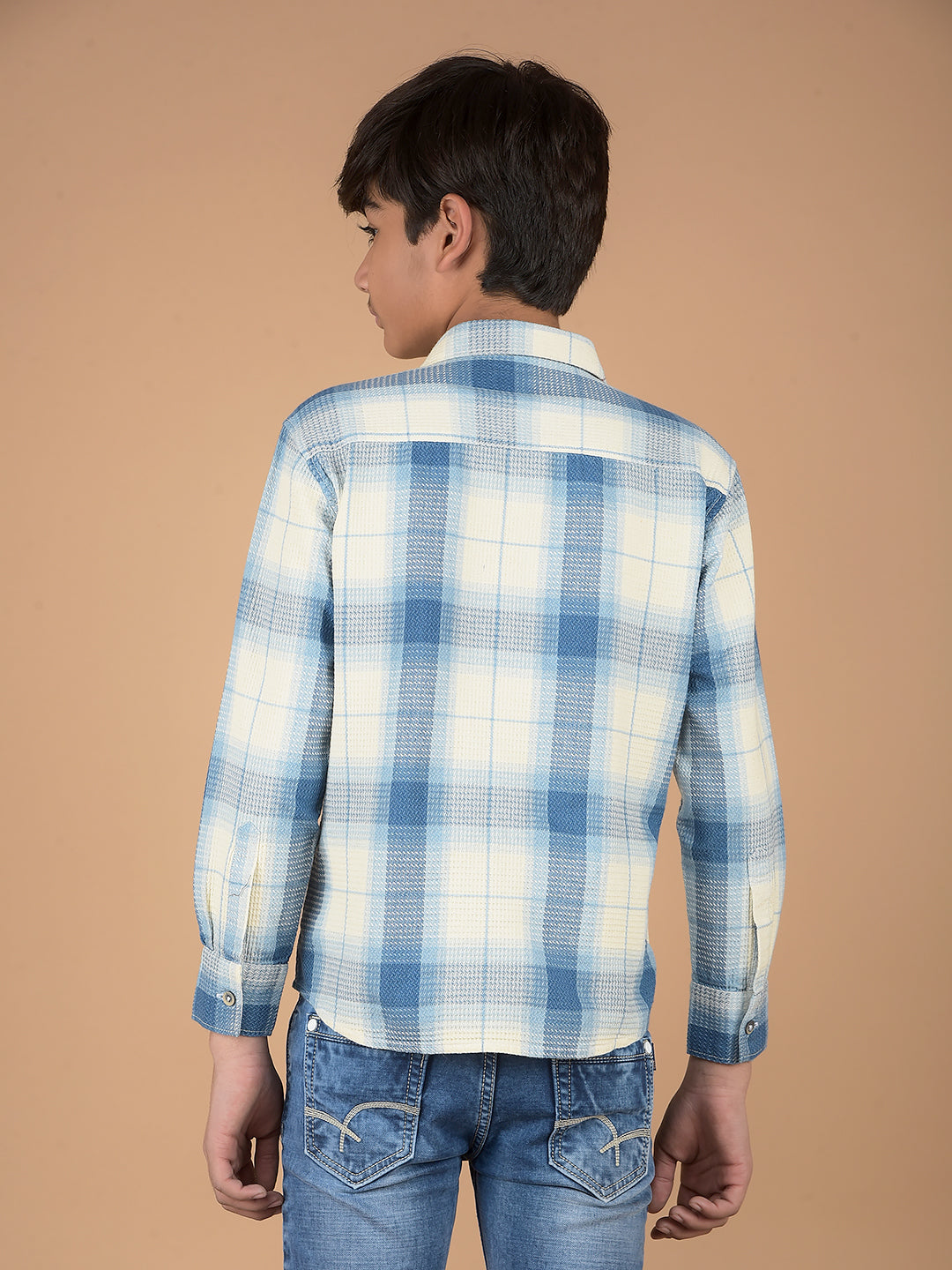 Blue Checked 100% Cotton Shirt