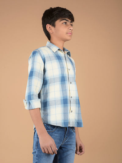 Blue Checked 100% Cotton Shirt