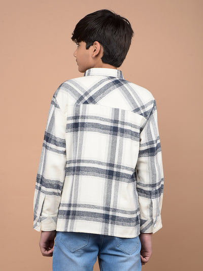 Navy Blue Checked Shirt