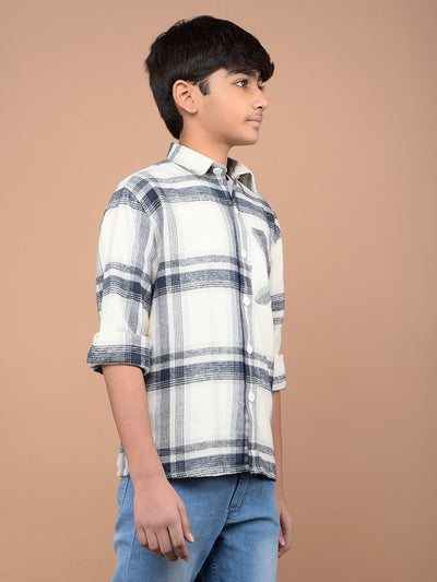 Navy Blue Checked Shirt