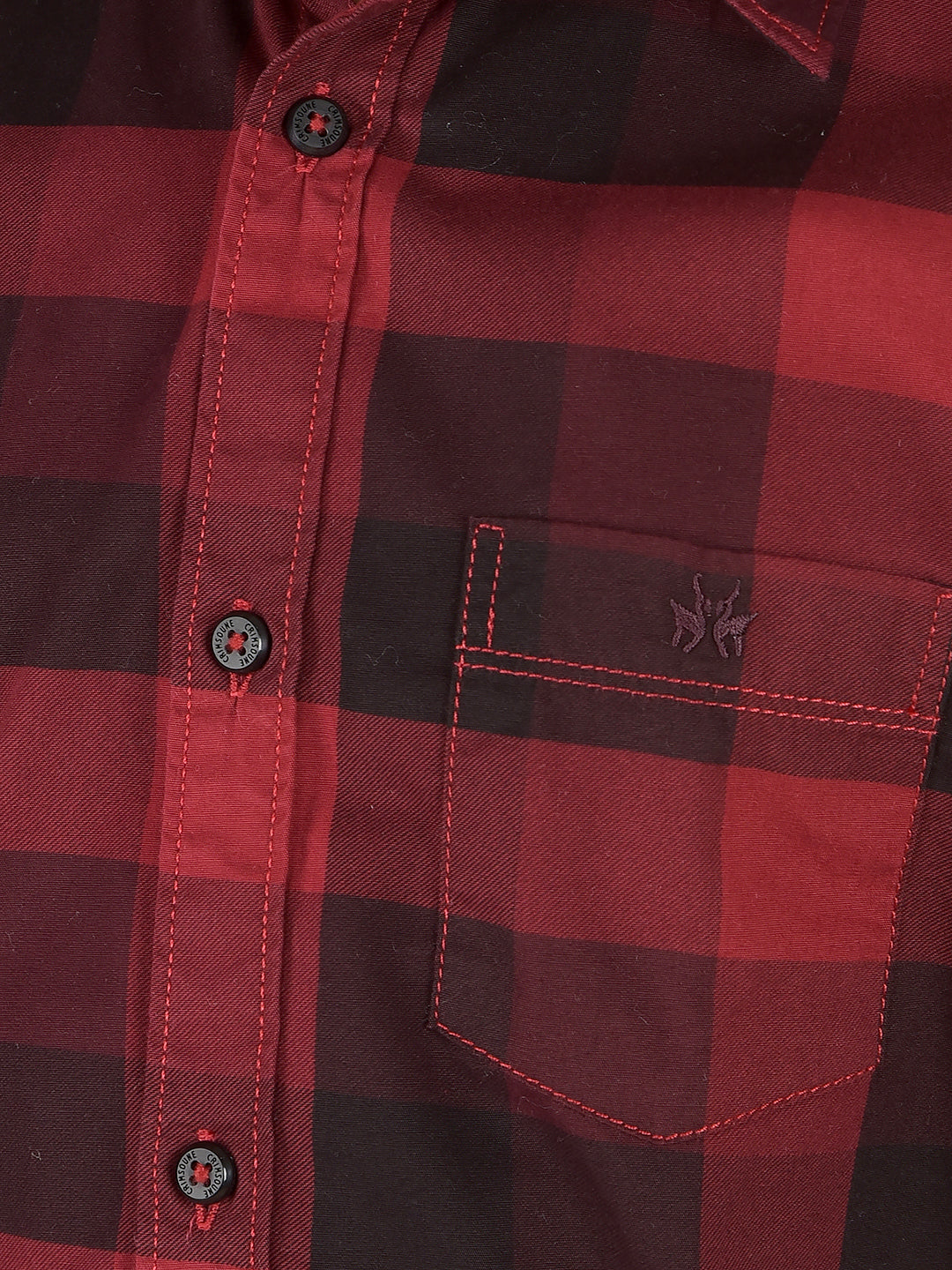 Maroon Checked 100% Cotton Shirt