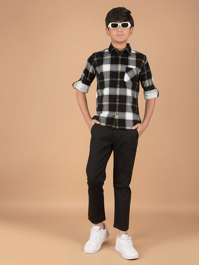 Black Checked 100% Cotton Shirt