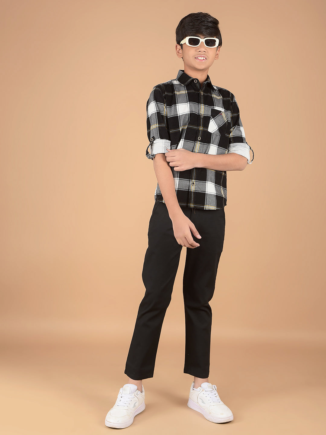 Black Checked 100% Cotton Shirt