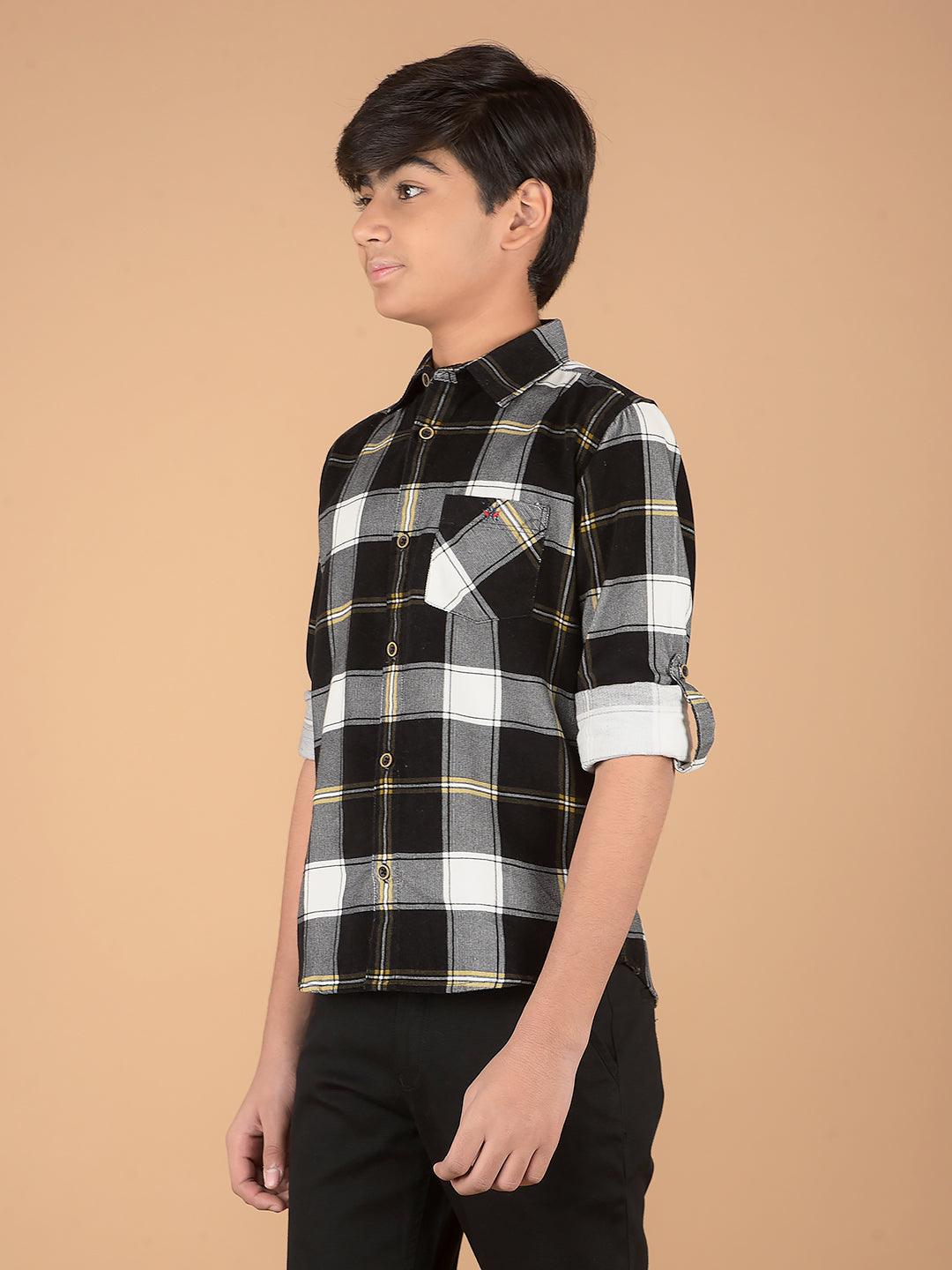 Black Checked 100% Cotton Shirt