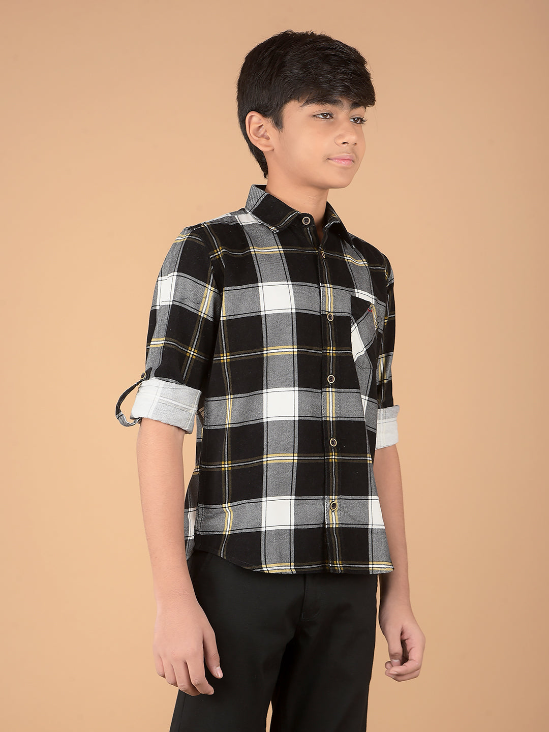 Black Checked 100% Cotton Shirt