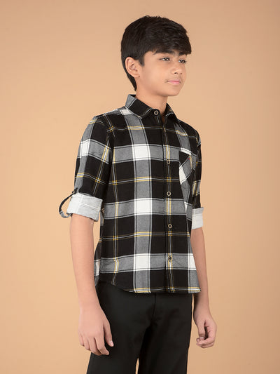 Black Checked 100% Cotton Shirt