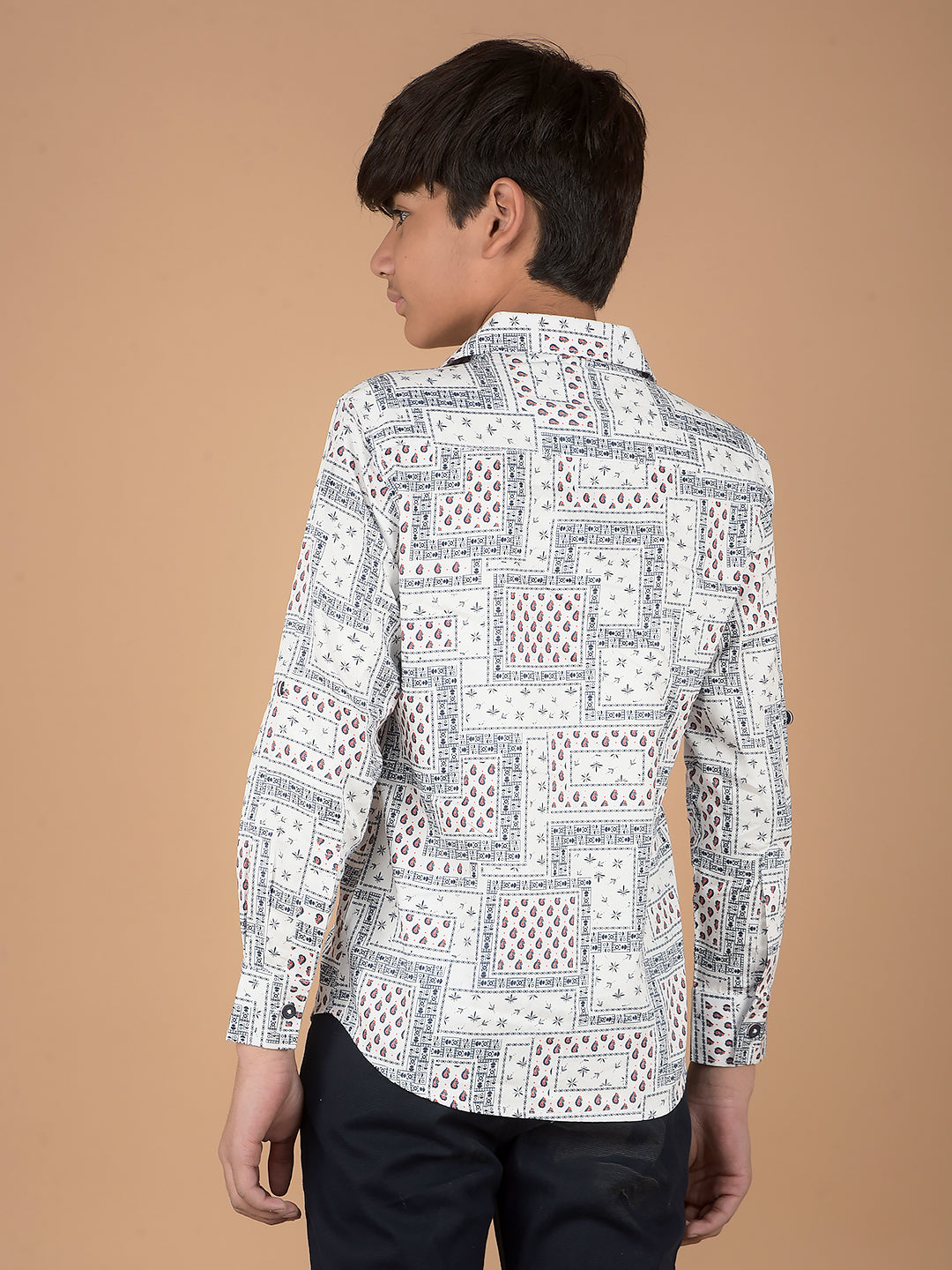 White Printed 100% Cotton Shirt