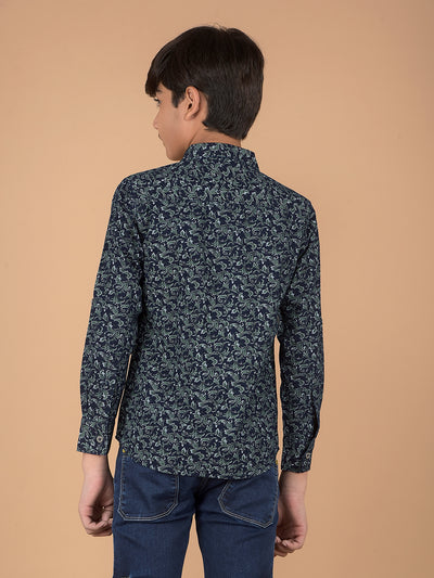 Green Floral Print 100% Cotton Shirt