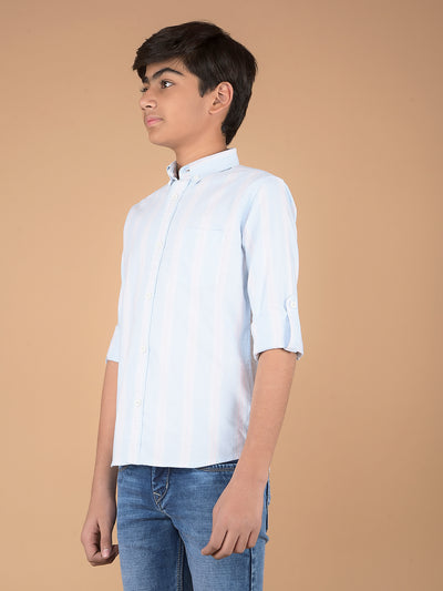 Blue Vertical Stripes 100% Cotton Shirt