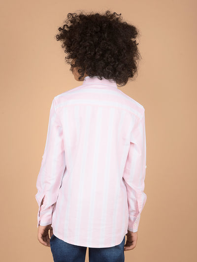 Pink Vertical Stripes 100% Cotton Shirt