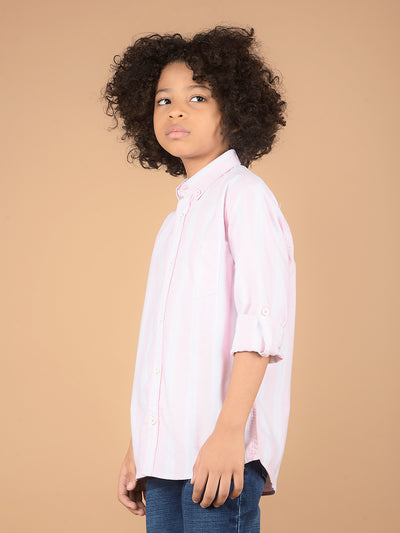 Pink Vertical Stripes 100% Cotton Shirt