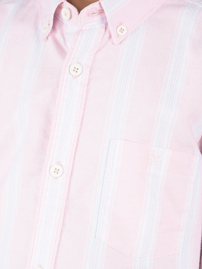 Pink Vertical Stripes 100% Cotton Shirt