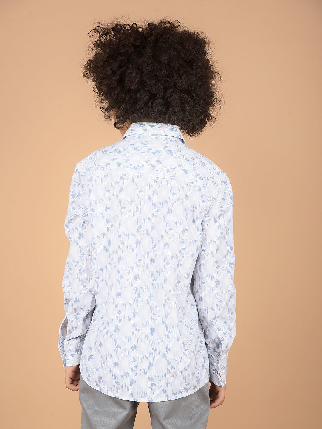 Blue Printed 100% Cotton Shirt