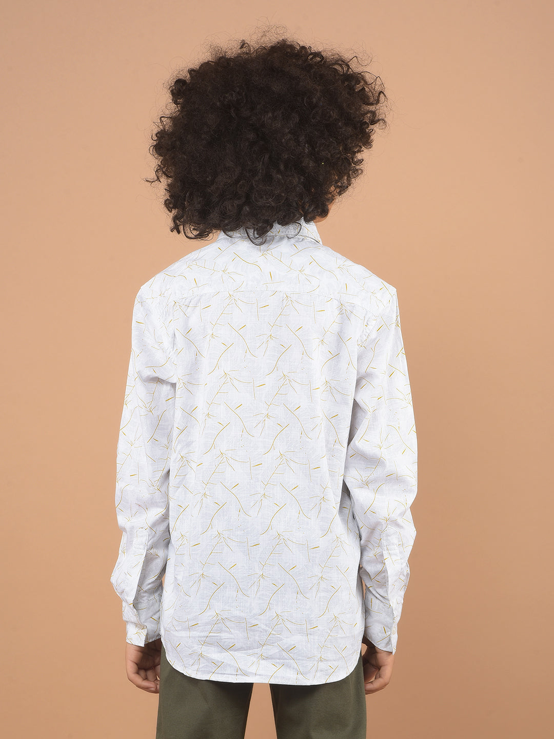 White Printed 100% Cotton Shirt-Boy Shirts-Crimsoune Club