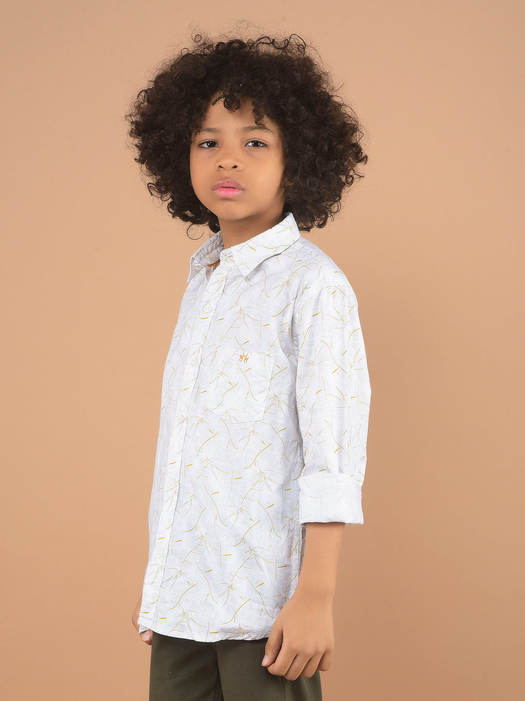 White Printed 100% Cotton Shirt-Boy Shirts-Crimsoune Club