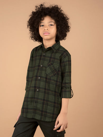 Green Checked 100% Cotton Shirt