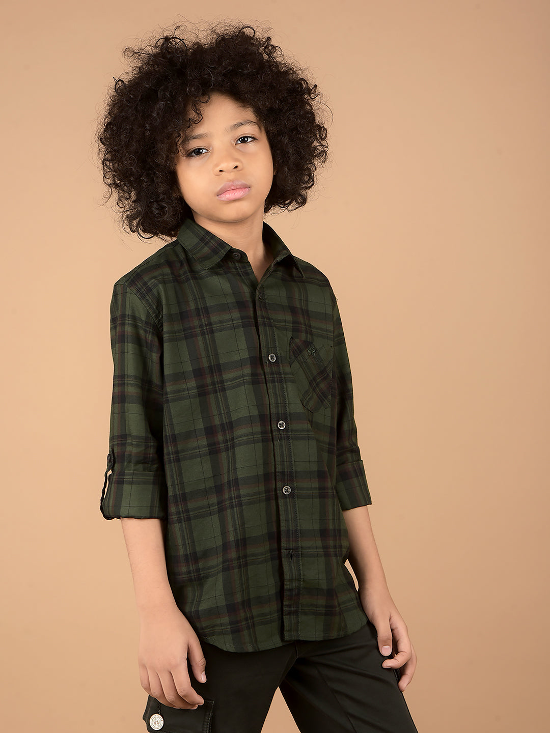 Green Checked 100% Cotton Shirt