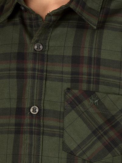 Green Checked 100% Cotton Shirt