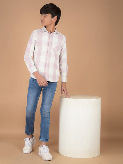 Pink Checked Knitted Shirt