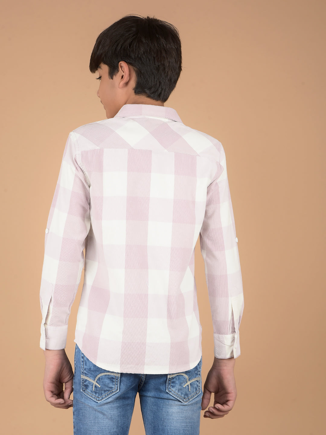 Pink Checked Knitted Shirt