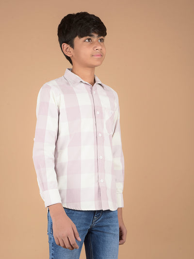 Pink Checked Knitted Shirt