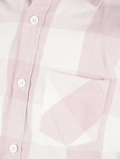 Pink Checked Knitted Shirt