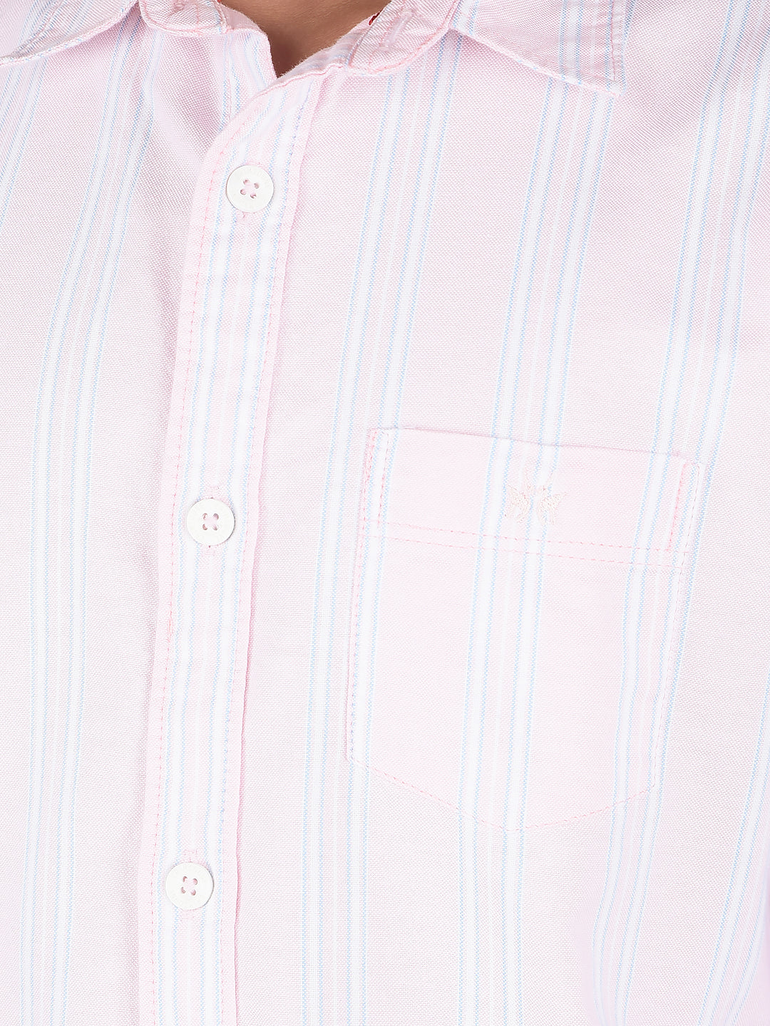 Pink Vertical Stripes 100% Cotton Shirt