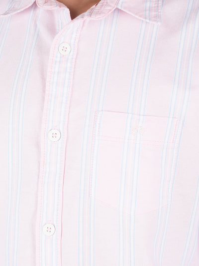 Pink Vertical Stripes 100% Cotton Shirt