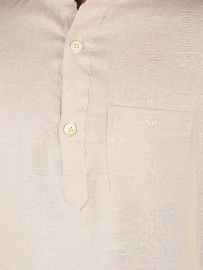 Beige Linen Kurta