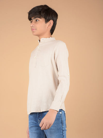 Beige Linen Kurta