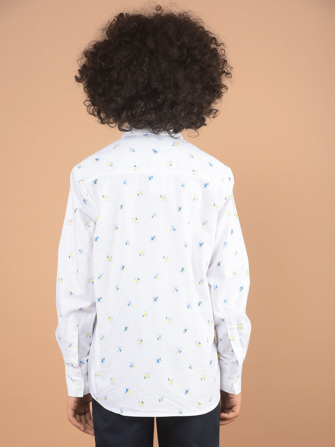 White Printed 100% Cotton Shirt-Boy Shirts-Crimsoune Club