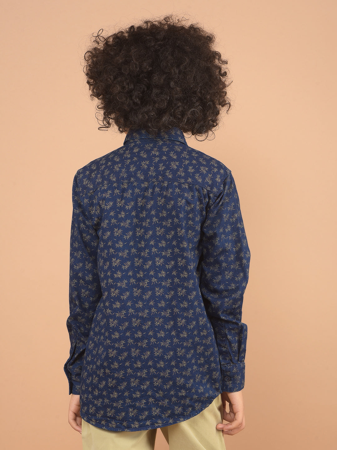 Brown Floral Print 100% Cotton Shirt-Boy Shirts-Crimsoune Club