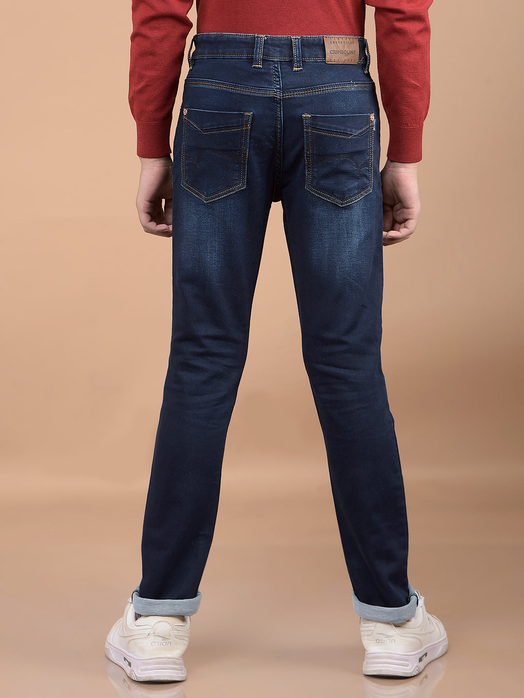 Navy Blue Heavy Washed Jeans