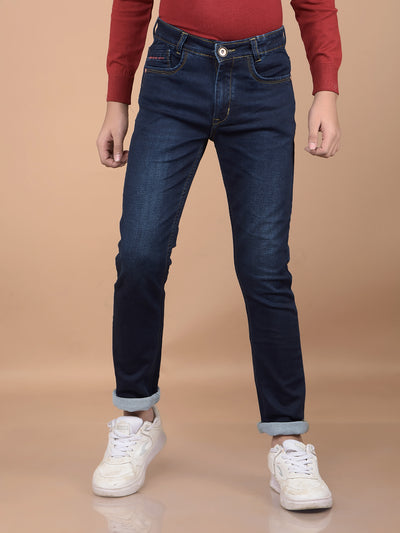 Navy Blue Heavy Washed Jeans