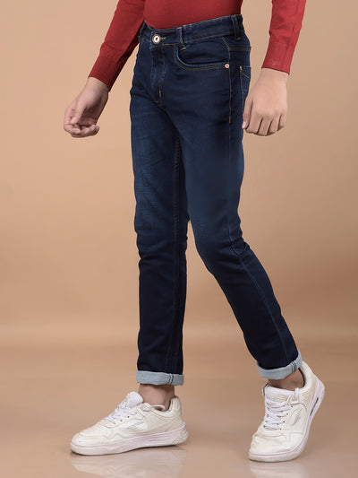 Navy Blue Heavy Washed Jeans