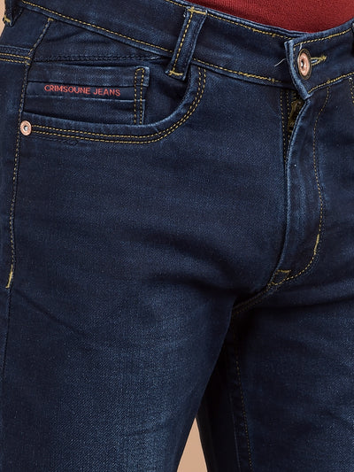 Navy Blue Heavy Washed Jeans