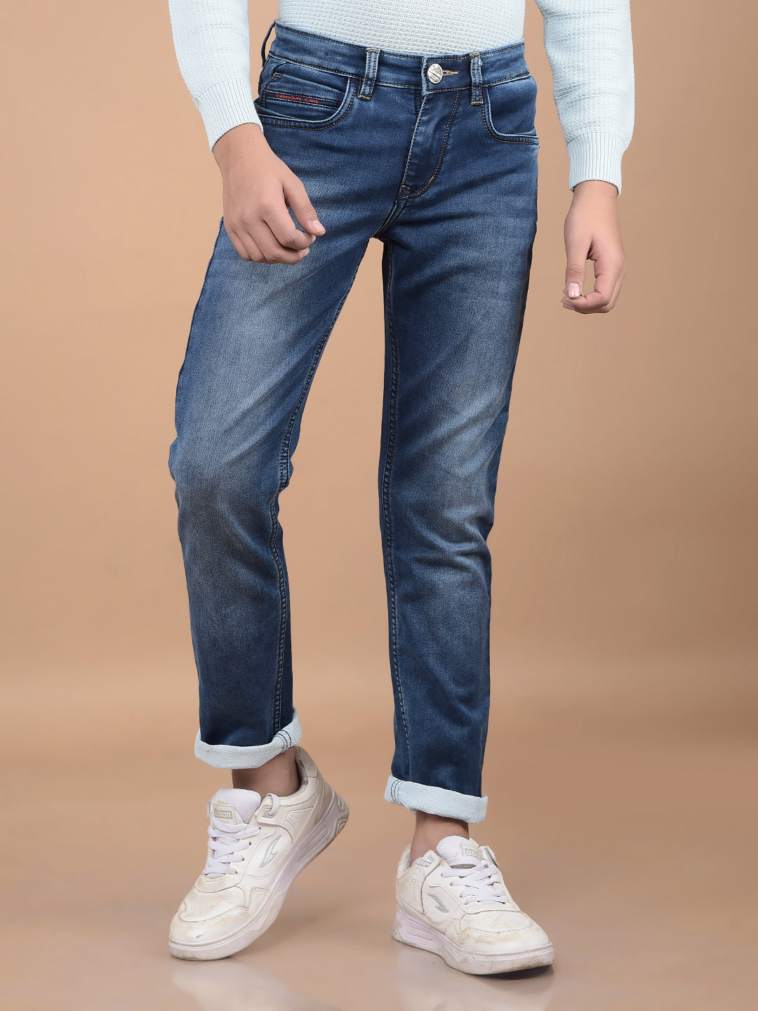 Navy Blue Light Washed Jeans