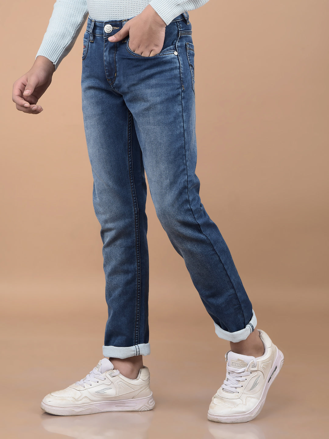 Navy Blue Light Washed Jeans