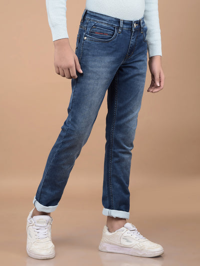 Navy Blue Light Washed Jeans