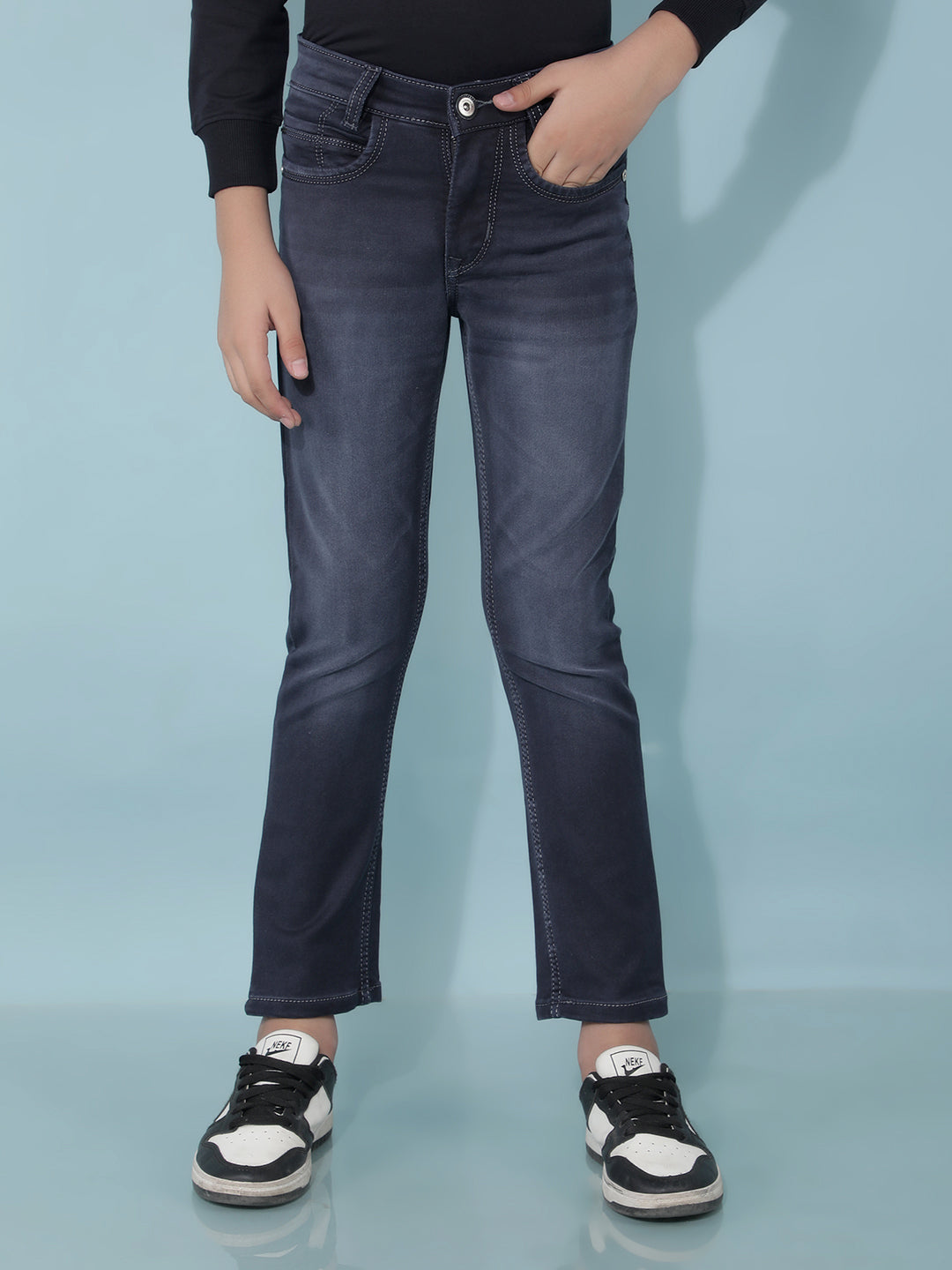 Grey Light Washed Jeans-Boys Jeans-Crimsoune Club