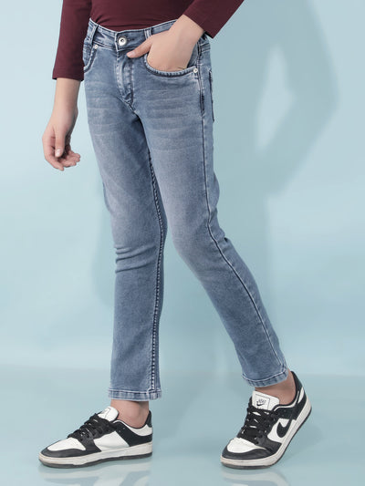 Blue Stretchable Cotton Jeans-Boys Jeans-Crimsoune Club